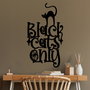 Wallity Cat 8 Escultura de Pared de Metal Negra